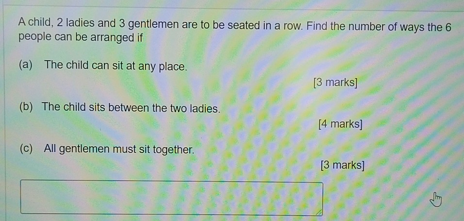 Solved A child 2 ladies and 3 gentlemen are to be seated in