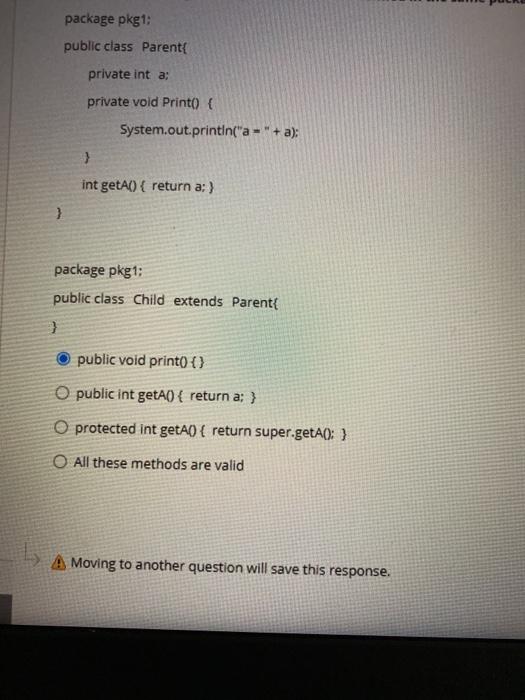 Solved What is the output of the following Java code? public | Chegg.com