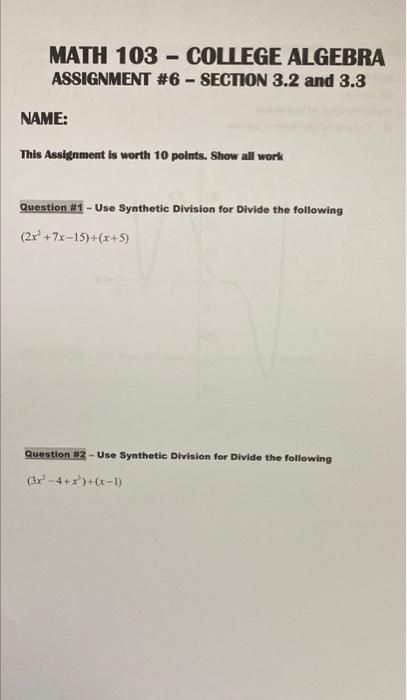 module 6 written assignment college algebra