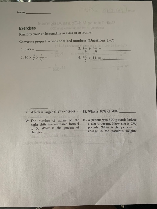 Name inamna a 210-im prout him exercises reinforce your understanding in class or at home. convert to proper fractions or mix