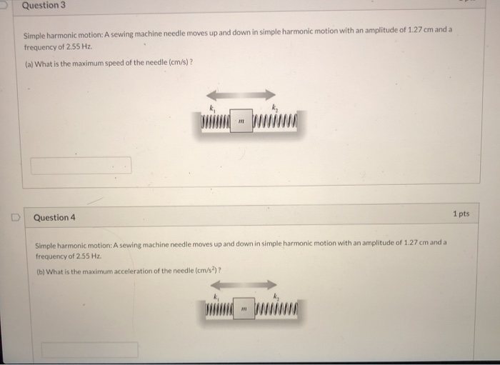 Solved Question 3 Simple harmonic motion A sewing machine