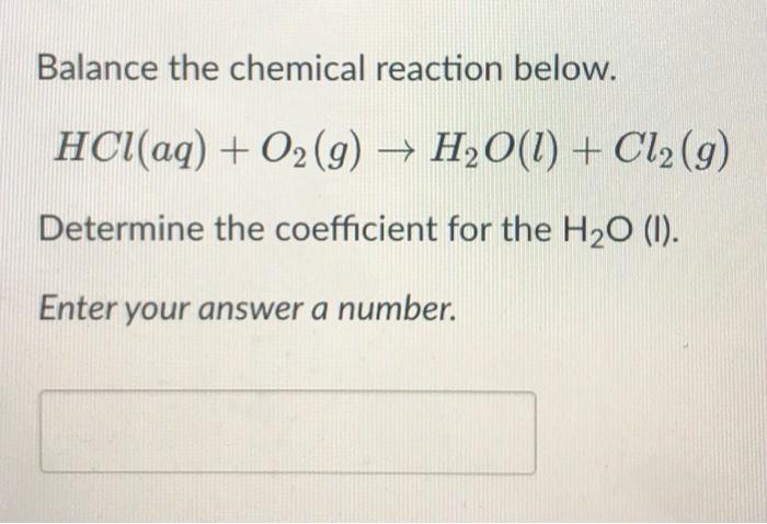 Solved Balance The Chemical Reaction Below. | Chegg.com