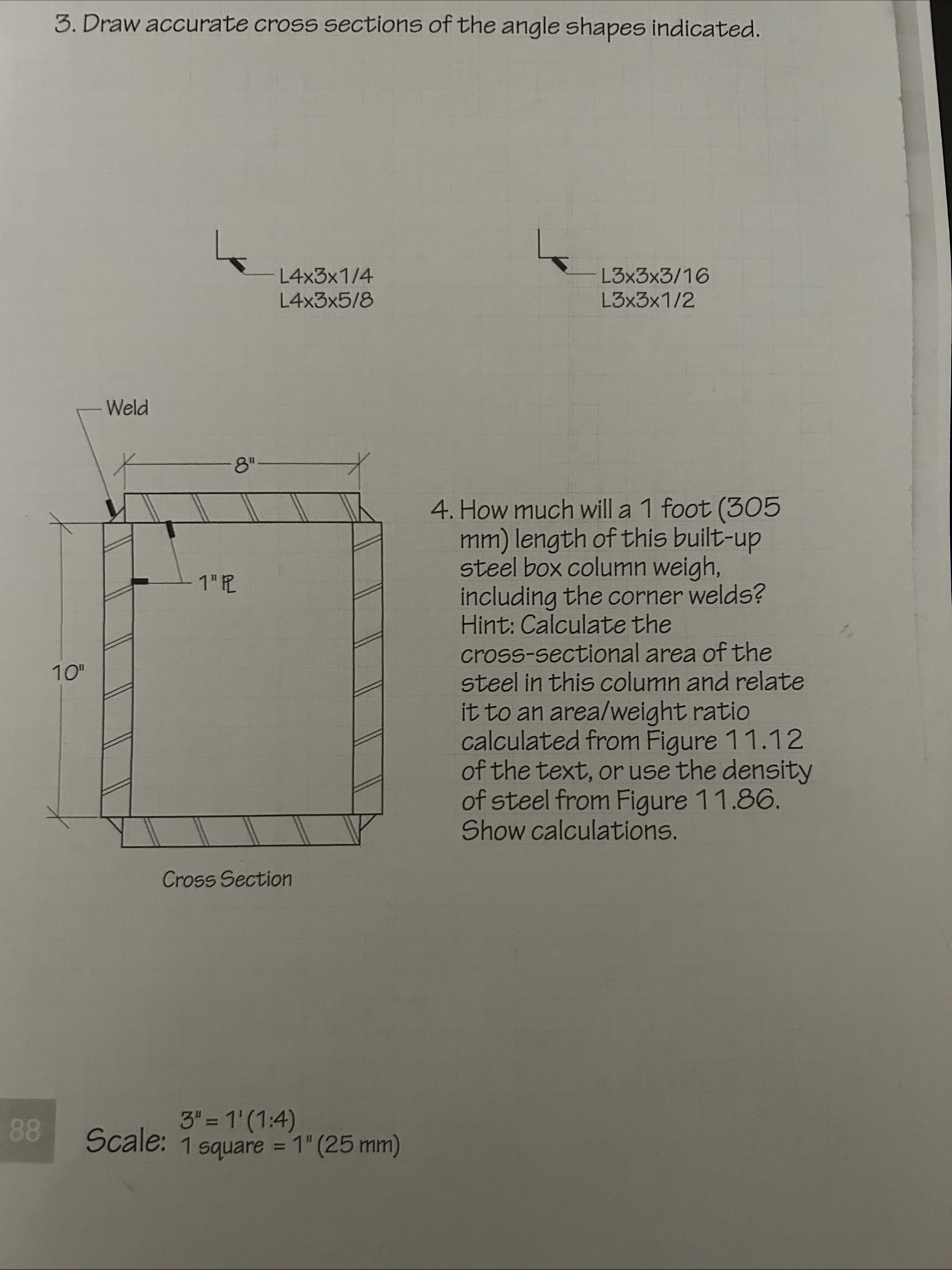 Draw accurate cross sections of the angle shapes | Chegg.com