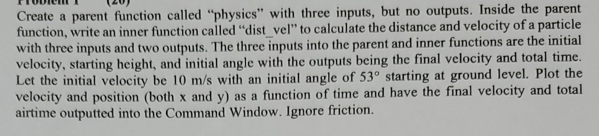 Solved Create a parent function called 