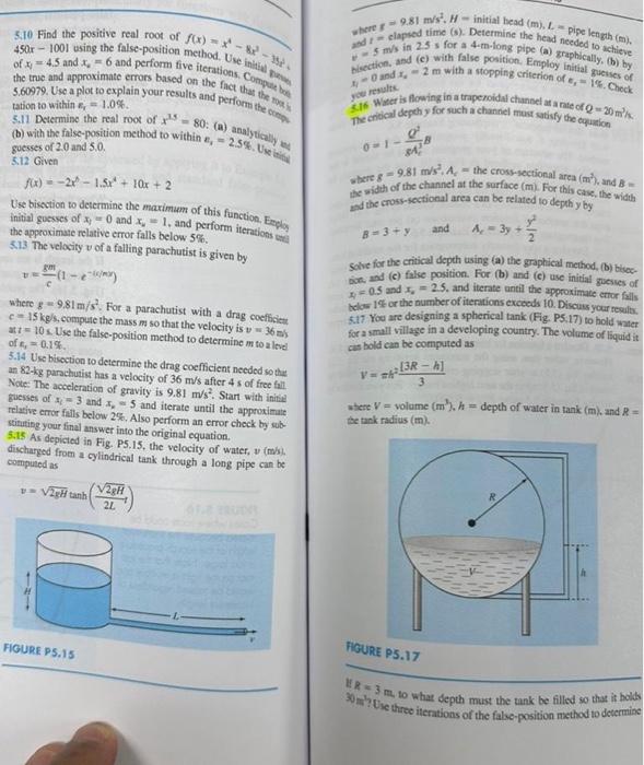 Solved atere r=9.81 m/s2,H= initial bead (m),L = pipe length | Chegg.com