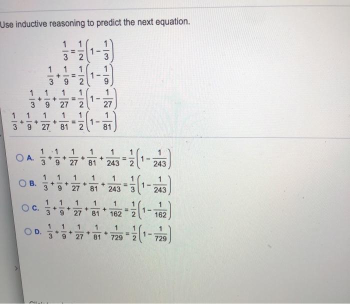 What is the most probable next term in the sequence 1 3 9 27?