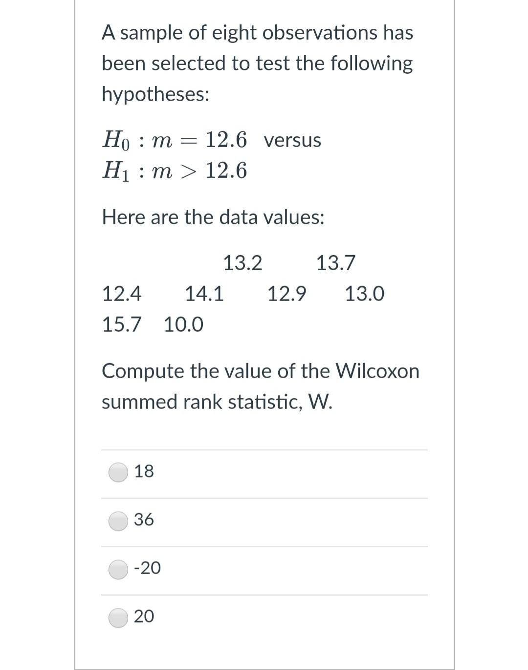Solved A sample of eight observations has been selected to | Chegg.com