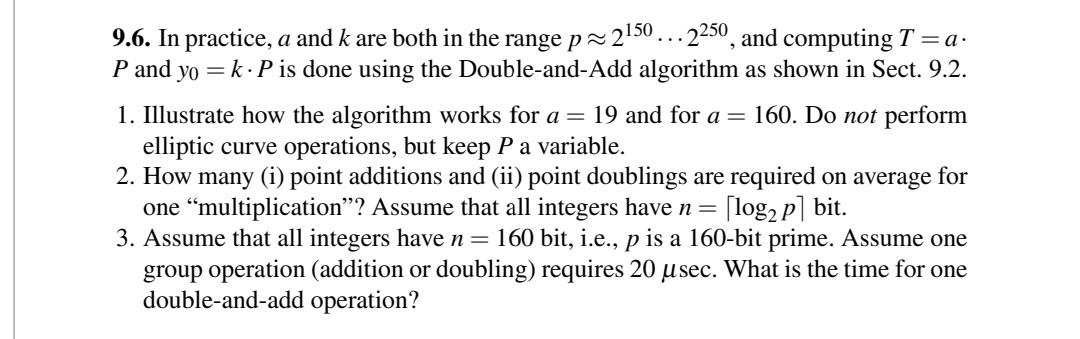 9.6. In practice, a and k are both in the range p | Chegg.com