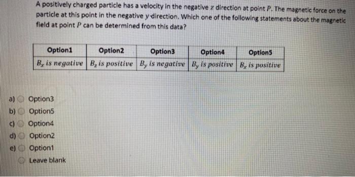 Solved A positively charged particle has a velocity in the | Chegg.com