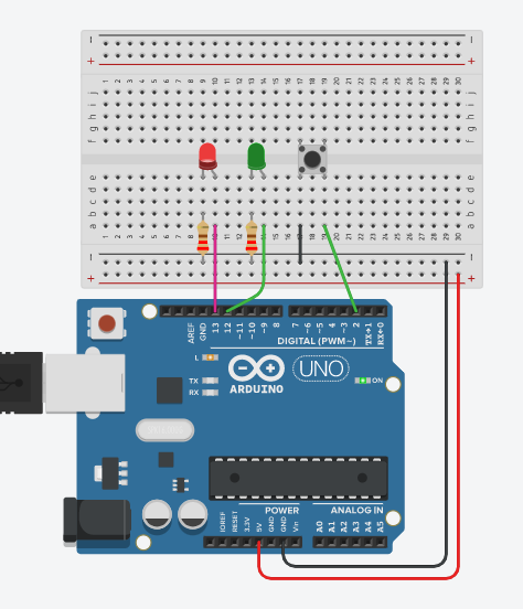 Solved Press the button for the first time: the red light is | Chegg.com