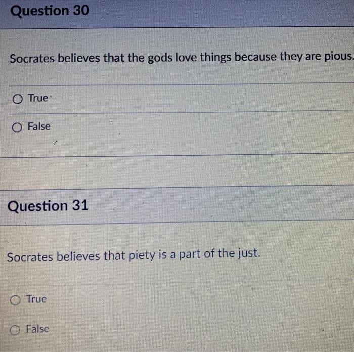 Socrates believes that the gods love things because | Chegg.com