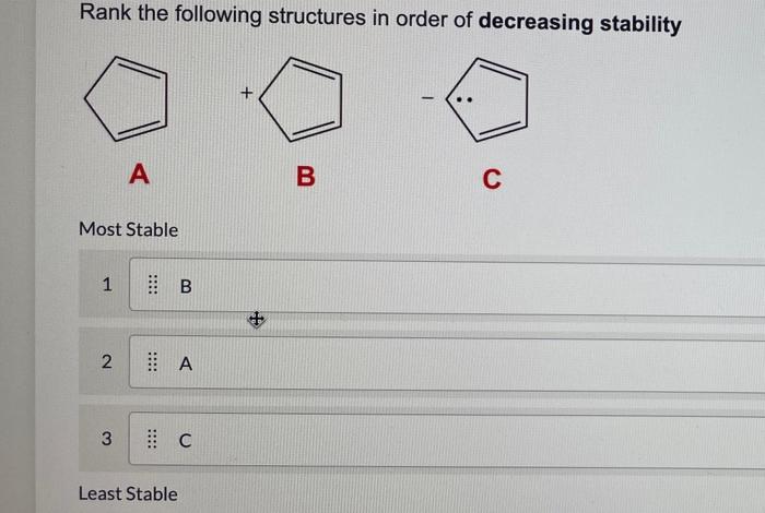 Solved Rank the following structures in order of decreasing | Chegg.com