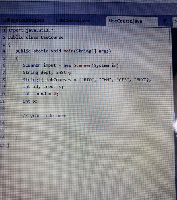 Solved Create a class named CollegeCourse that includes the | Chegg.com