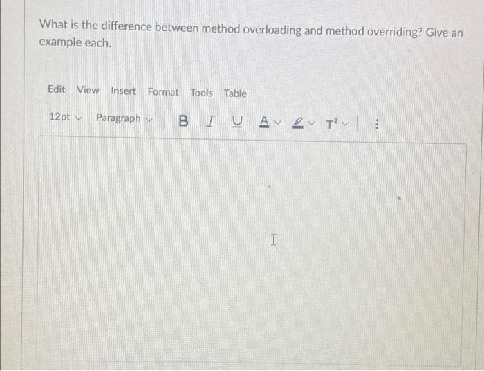 Difference Between Method Overloading and Method Overriding