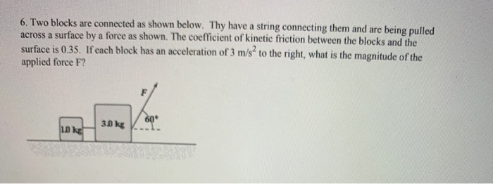 Solved 6. Two blocks are connected as shown below. Thy have | Chegg.com