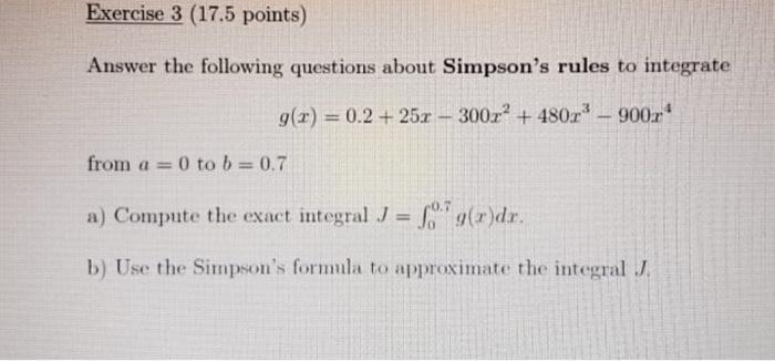 Solved Exercise 3 (17.5 points) Answer the following | Chegg.com