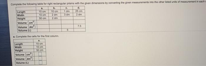 Solved a. Complete the following table for right rectangular | Chegg.com