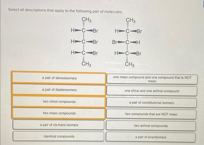 Select all descriptions that apply to the following | Chegg.com