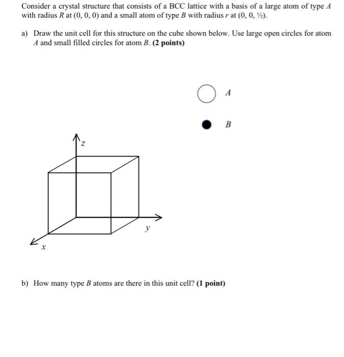 Solved Crystallography Consider a crystal structure that | Chegg.com