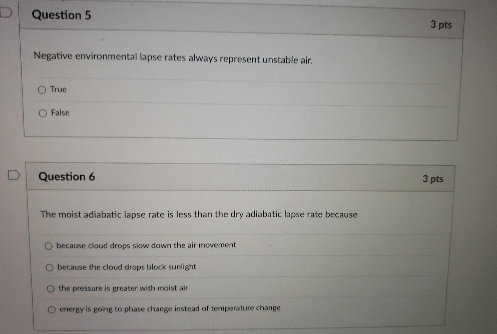 Solved Negative environmental lapse rates always represent | Chegg.com