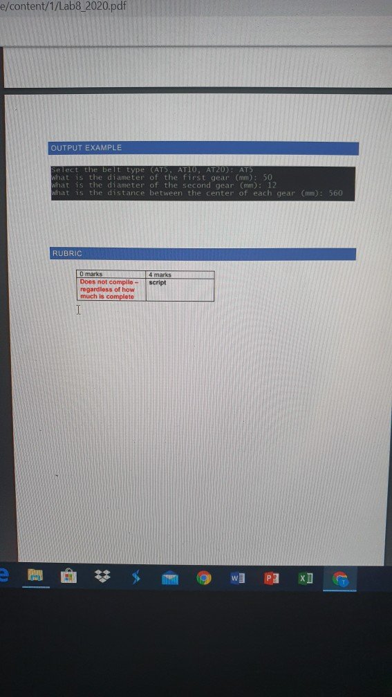 TAK 2 PRINTING AND CALCULATING BELT LENGTH PROBLEM