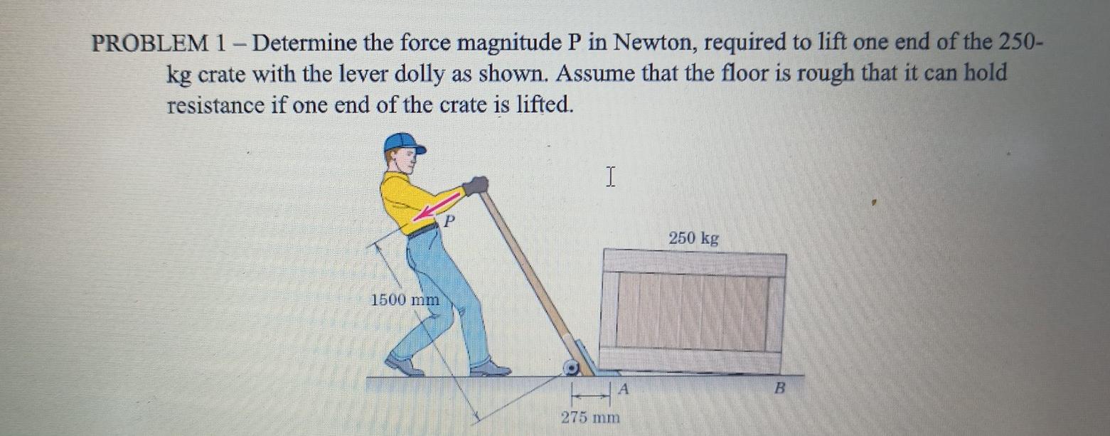Solved PROBLEM 1 Determine the force magnitude P in