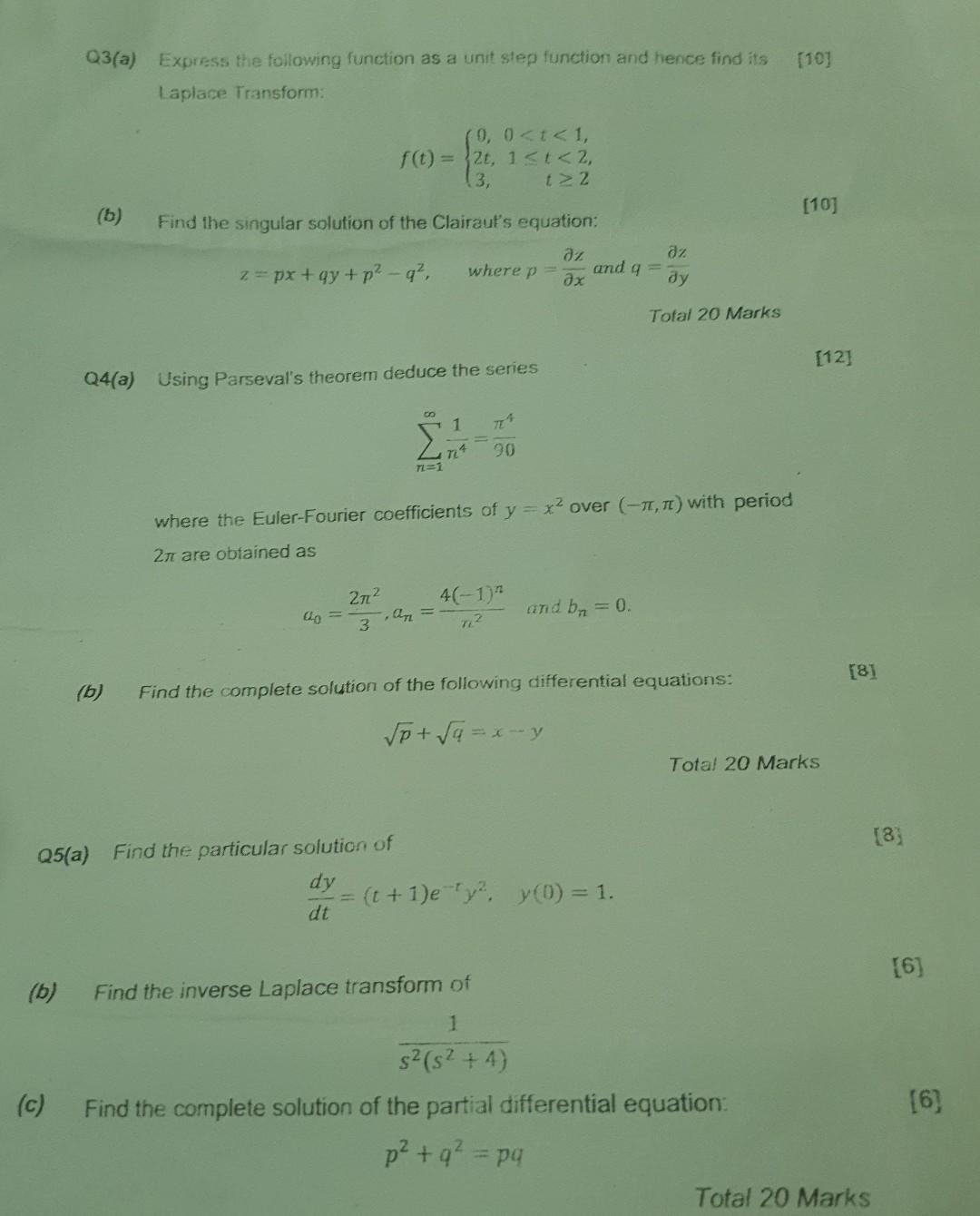Solved Q3(a) Express the following function as a unit step | Chegg.com