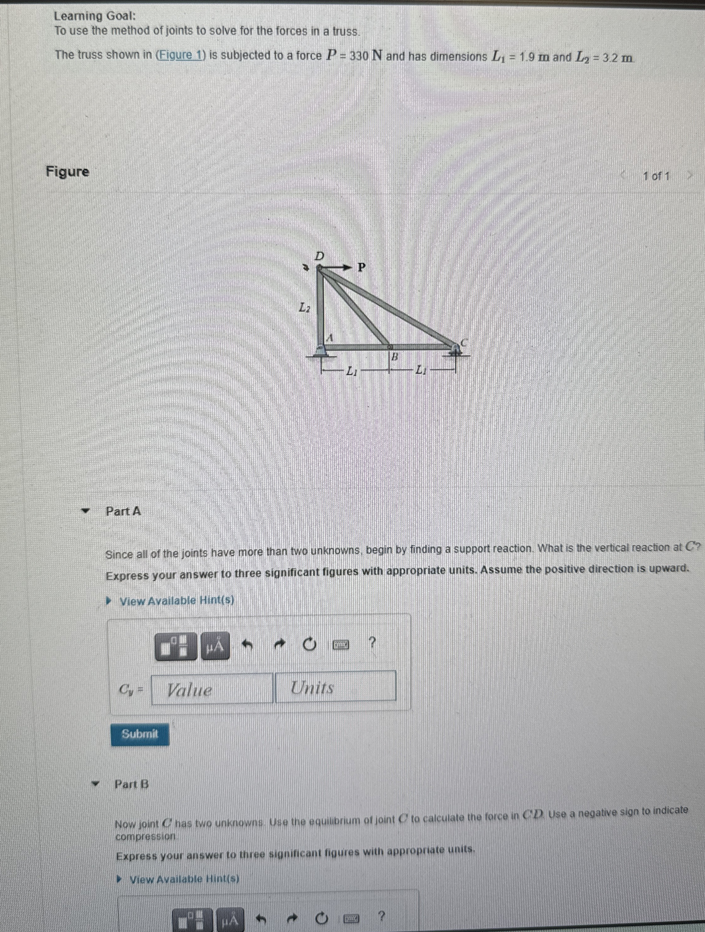 Solved Learning Goal:To use the method of joints to solve | Chegg.com
