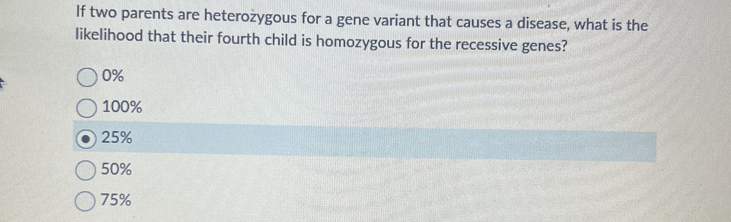 Solved If Two Parents Are Heterozygous For A Gene Variant Chegg Com