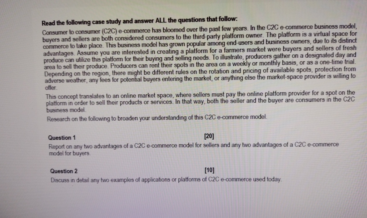 Solved Read the following case study and answer ALL the | Chegg.com