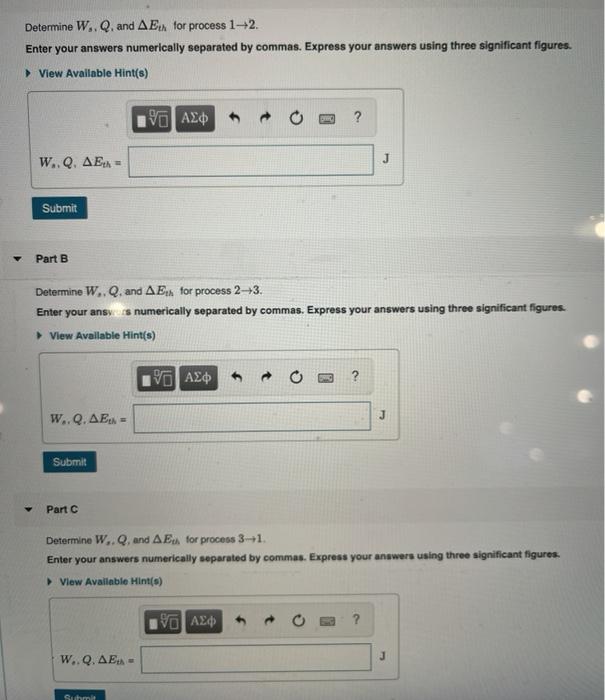 Solved Determine W Q And Aex For Process 1 2 Enter Your Chegg Com