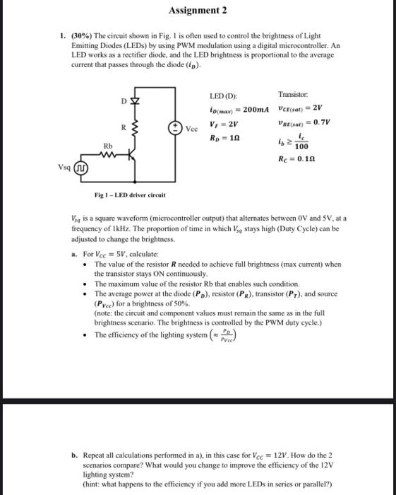 Solved 1. (30%) The circuit shown in Fig. 1 is often used to | Chegg.com