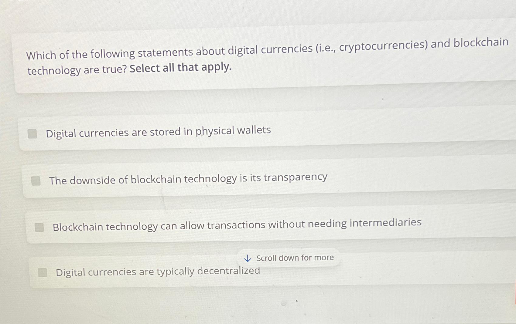 Solved Which of the following statements about digital | Chegg.com