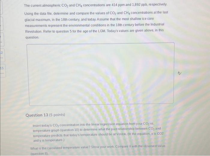 Solved The current atmospheric CO2 and CH4 concentrations | Chegg.com