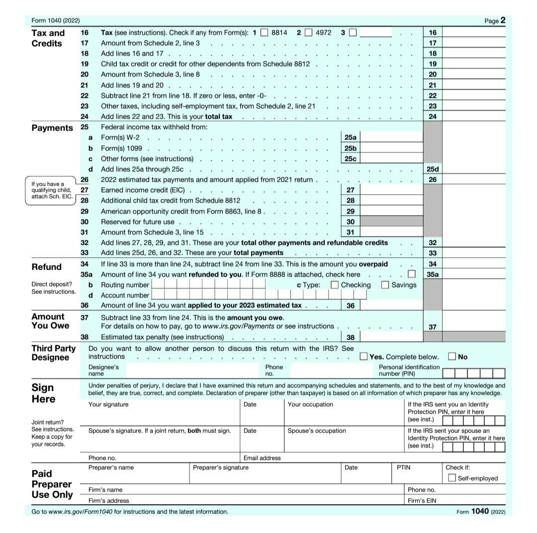 1040 Department of the Treasury-Intemal Revenue | Chegg.com