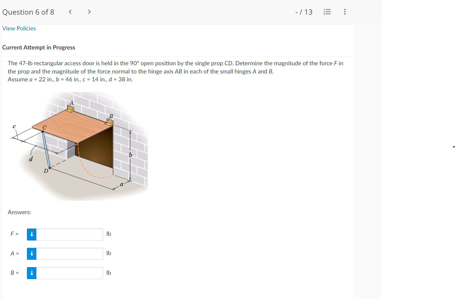 Solved Current Attempt In ProgressThe 47-lb ﻿rectangular | Chegg.com