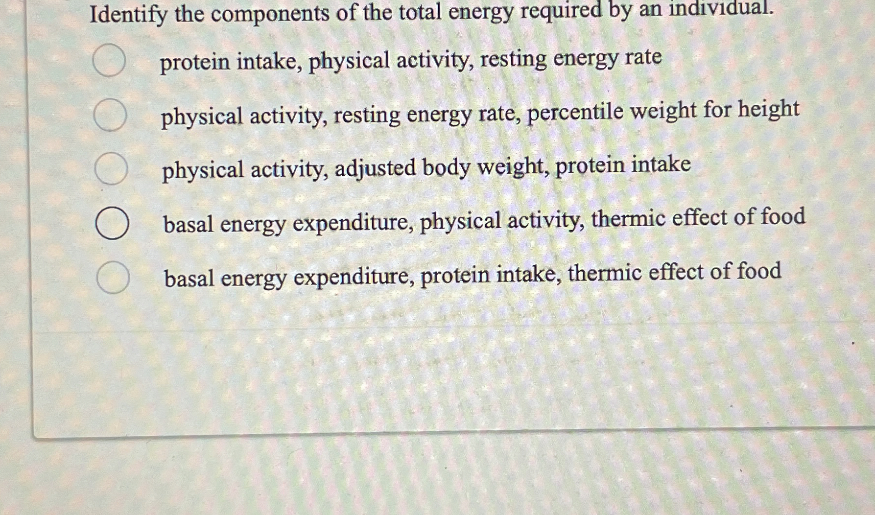 Solved Identify the components of the total energy required | Chegg.com