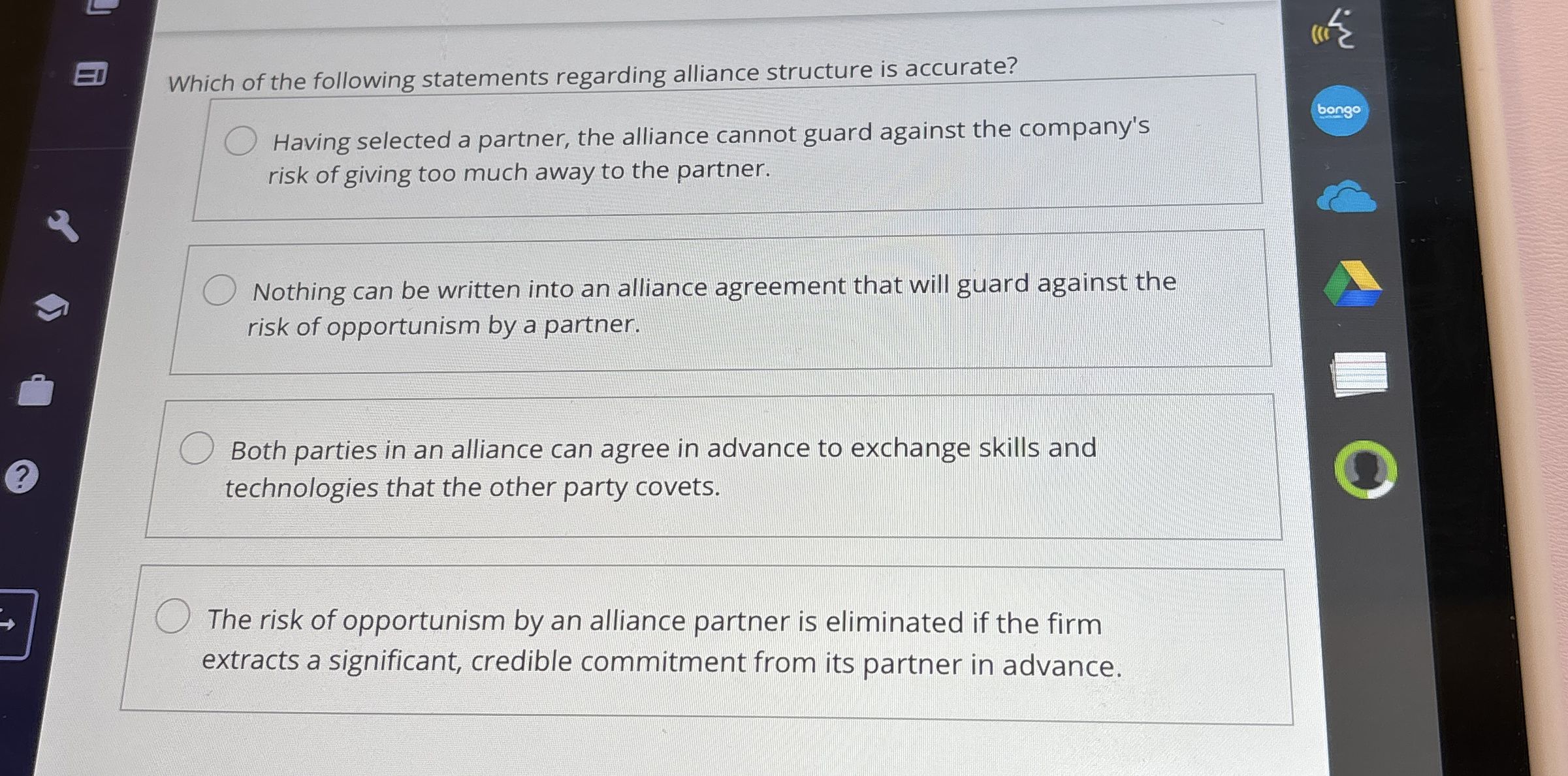 Solved Which of the following statements regarding alliance