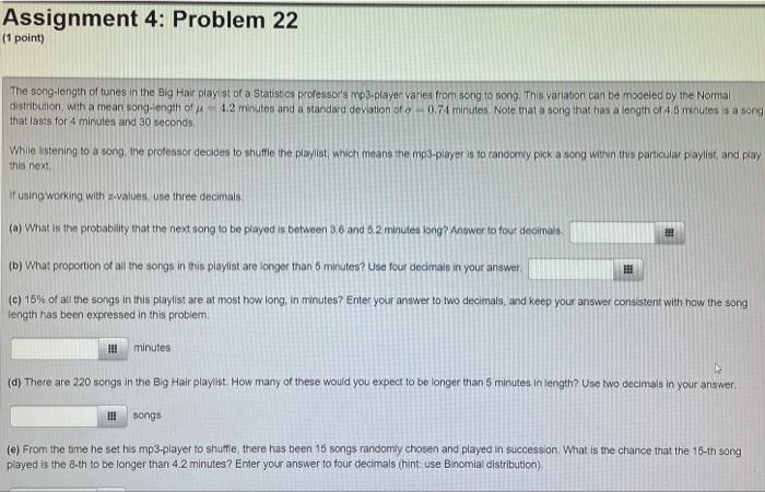 Solved Assignment 4: Problem 21 (1 point) The number of | Chegg.com
