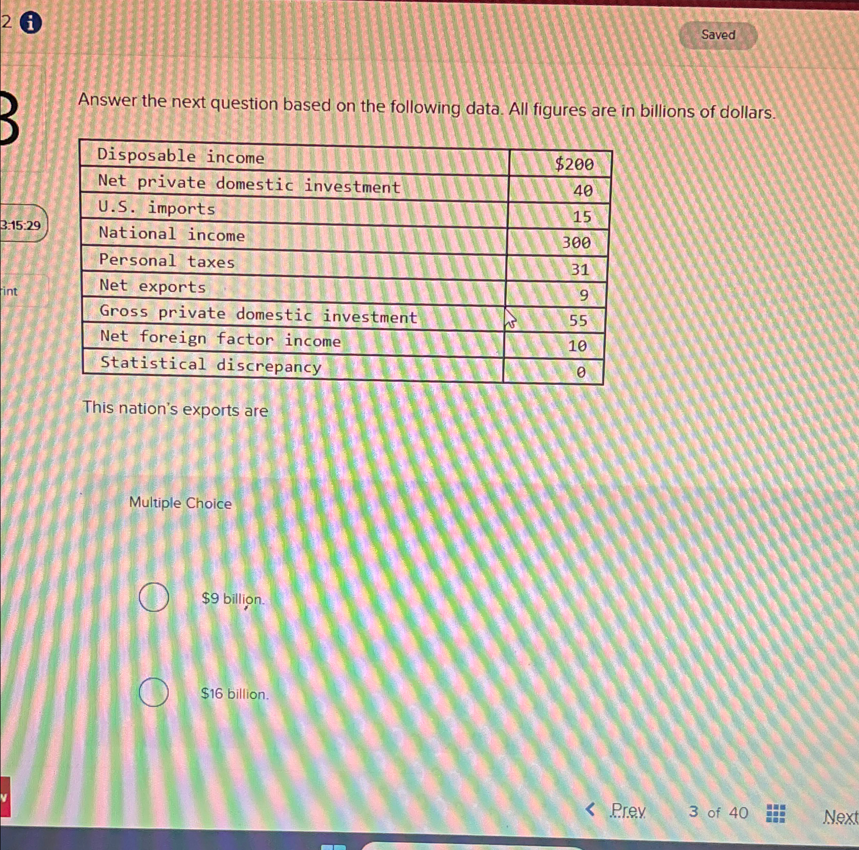 Solved Answer the next question based on the following data. | Chegg.com
