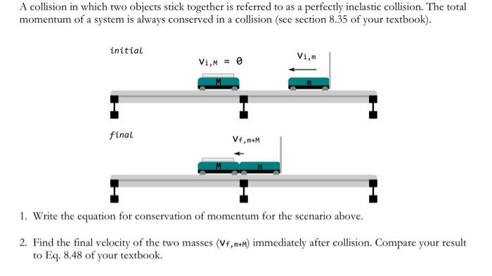 Solved A collision in which two objects stick together is | Chegg.com