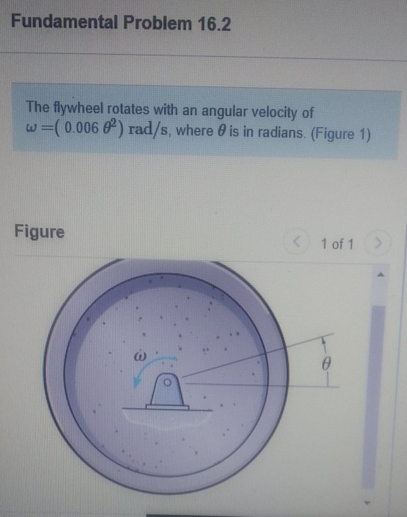 Solved Fundamental Problem 16.2 The flywheel rotates with an | Chegg.com