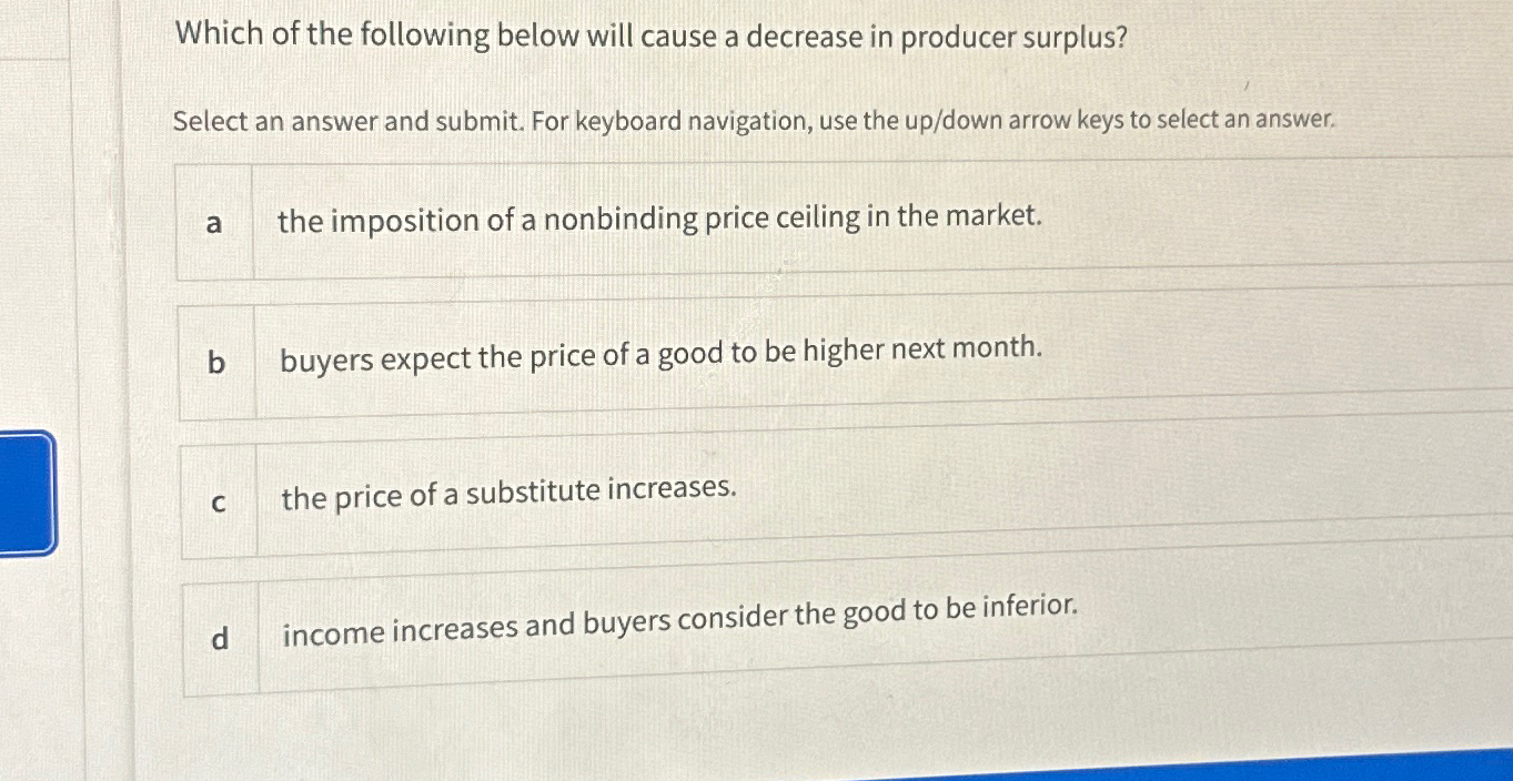 Solved Which of the following below will cause a decrease in | Chegg.com