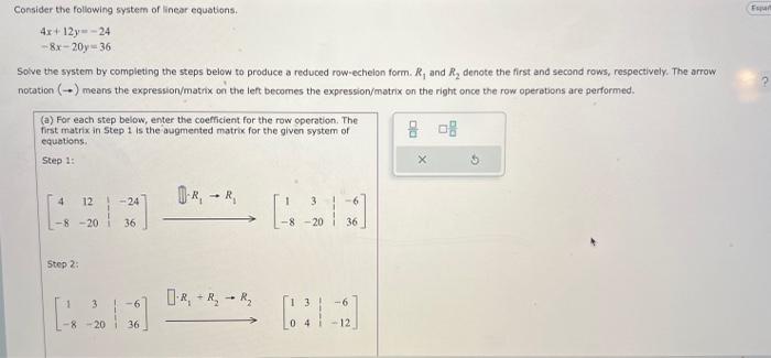 Solved Consider the following system of linear equations. | Chegg.com