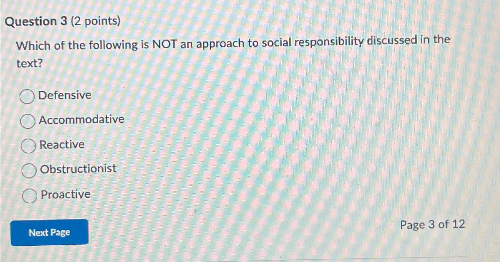 Solved Question 3 ( 2 ﻿points)Which of the following is NOT | Chegg.com