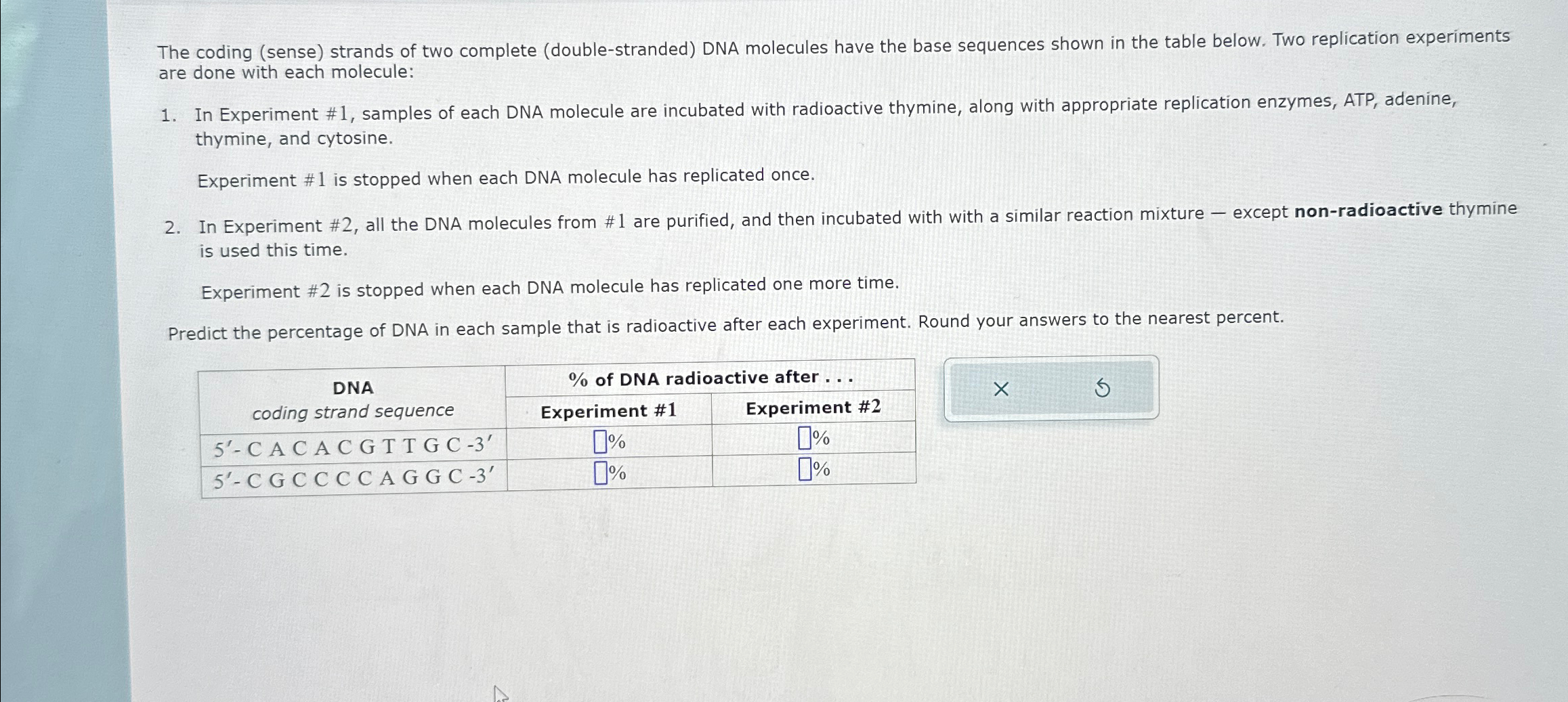 Solved The coding (sense) ﻿strands of two complete | Chegg.com