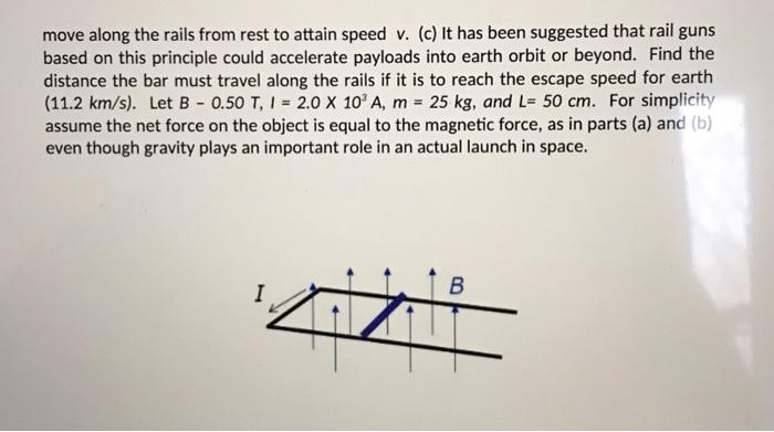 Solved 3. An Electromagnectic Rail Gun. A conducting bar | Chegg.com