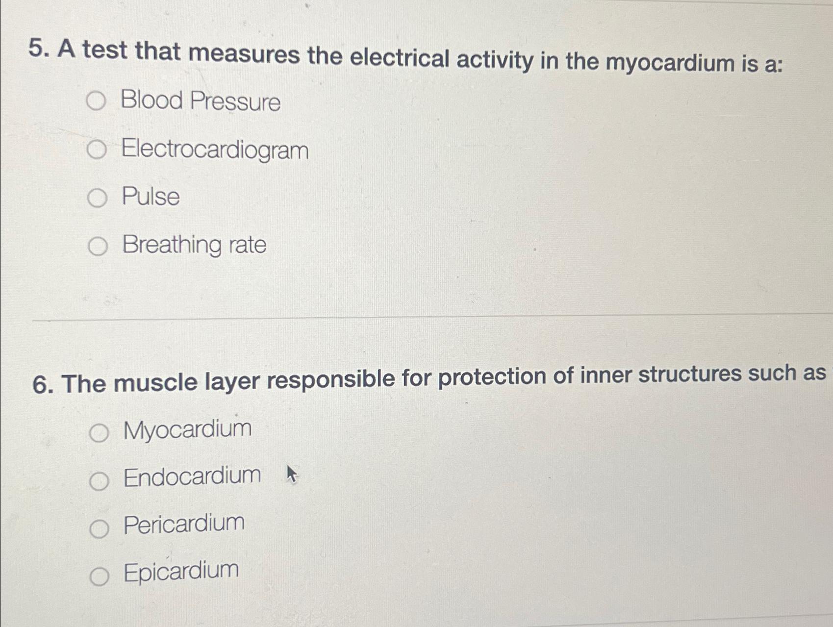 Solved A test that measures the electrical activity in the | Chegg.com