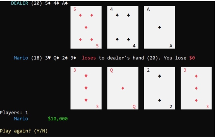 BlackJack Card Game C# Console Application (What more | Chegg.com