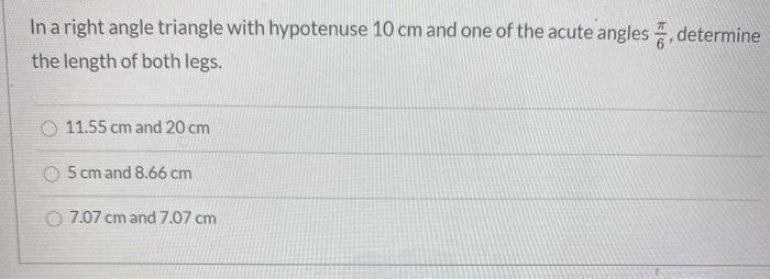 the hypotenuse of a right angle triangle is 3 root 10 cm